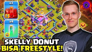 FREESTYLE JATUHKAN MENTAL LAWAN CARA AST WAR PAKAI SKELLY DONUT  CLASH OF CLANS [upl. by Kella180]