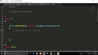 Throws  IllegalAccessException  Java Program [upl. by Yraccaz]