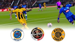 🔴SUPERSPORT UNITED vs KAIZER CHIEFS ⚽ CARLING BLACK LABEL CUP 2024⚽ FOOTBALL GAMEPLAY HD [upl. by Ahseuqal]