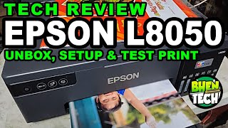 Epson L8050 Tech Review Initial Setup Installation Test Print Borderless up to A4 borderless [upl. by Araid]