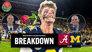 Michigan OUTLASTS Alabama in OT to advance to National Champ I Rose Bowl Recap I CBS Sports [upl. by Riggs597]