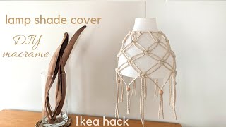 DIY Macrame Lamp Shade Pendant Light tutorial Lamp Makeover Chandelier easy IKEA hack [upl. by Annatnas]