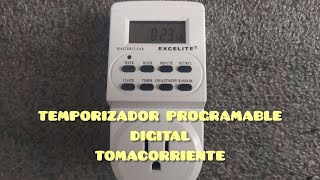 EXCELITE temporizador programable digital tomacorriente para voltaje alterno [upl. by Dunning]