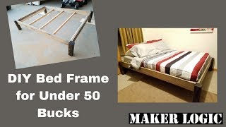 DIY Wood Bed Frame under 50 bucks [upl. by Koh]