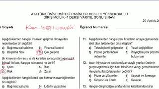 Girişimcilik Soru ve Çözümleri [upl. by Harraf]