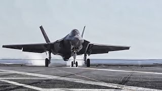 F35 Lightning II • 1st Arrested Landing On Aircraft Carrier [upl. by Saltzman]