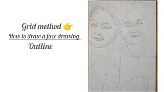 grid method face art grid ରୁ ମୁଁହ ର outline ।👀 [upl. by Mervin]