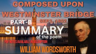 Composed upon Westminster Bridge Sep 3 1802  William Wordsworth  Summary [upl. by Ayikaz]