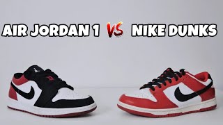 Which is better AJ1 low or Nike Dunks low  Differences amp Similarities [upl. by Etnoled938]