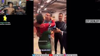 Ishowspeed reacts to him kissing Ronaldo…💀 [upl. by Bubb]