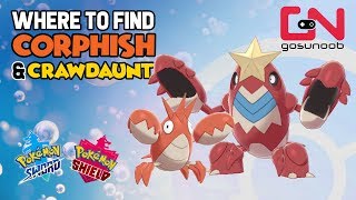 Where to find Corphish amp Crawdaunt  How to Evolve  Pokemon Sword and Shield Corphish Evolution [upl. by Nigam988]