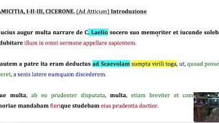 DE AMICITIA I II III CICERONE Ad Atticum INTRODUZIONE [upl. by Oramug]