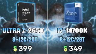 Intel Core Ultra 7 265K vs Intel Core i7 14700K  Test in 8 Games 1080p Ultra [upl. by Galang]