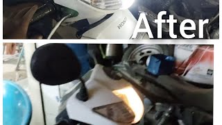 How to install LED headlight in activa 4g  Ac to dc connection in unique motors [upl. by Gerger852]