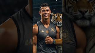 Ronaldo with tiger king 👑❤️ ronaldo tiger trend [upl. by Bethina]