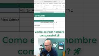 ✅ COMO EXTRAER NOMBRE COMPUESTO en excel exceltips exceltutorial [upl. by Dett]