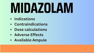 midazolam  injection midazolam  inj Dormicum  side effects  dose calculations [upl. by Brittain]