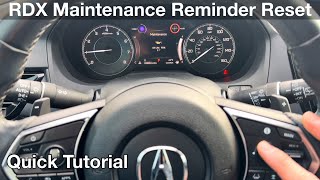 2019 Acura RDX How to reset oil life maintenance reminder [upl. by Paugh]