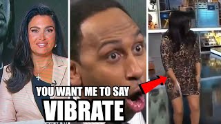 Molly Qerim UNDER FIRE For Baiting Stephen A Smith To Say quotVIBRATORquot Live On TV First Take [upl. by Bottali]