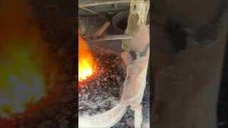 Hardening hoe blade into cool water shorts short shortvideo shortsvideo diy how [upl. by Flem]