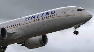 Extreme Close Up  United Airlines New 7879 Dreamliner  Takeoff at Melbourne Airport N26952 [upl. by Tabbie397]