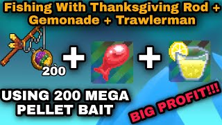 Growtopia Fishing with Thanksgiving Dinner Fishing Rod  Gemonade  Trawlermans Friend PROFIT [upl. by Harmonia]