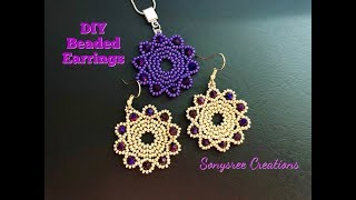 Beaded Chakra EarringsDIY Beaded Earrings How to make beaded earrings Super Easy Tutorial [upl. by Amisoc]