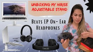 Unboxing Twelve HiRise Adjustable Stand for MacBook Pro and MacBook Air Beats EP OnEar Headphones [upl. by Anerual37]