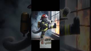 Cute cat plays firefighter❤️❤️🧑🏻‍🚒🧑🏻‍🚒🧑🏻‍🚒🚒🚒 [upl. by Silas377]