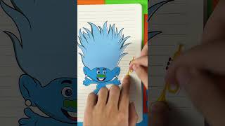 Guy Diamond Trolls Sticker ASMR stickerbook trolls paperdiy asmr shorts [upl. by Natalya865]