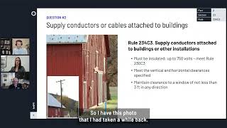 What are NESC requirements for attaching conductors or cables to buildings in an alley [upl. by Pals921]