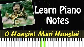 O Hansini Meri Hansini  Piano Tutorial  Zehreela Insaan [upl. by Neiv409]