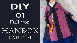 Tutorial Hanbok Doll Korean Traditional dress  madam part 01 [upl. by Romeu573]