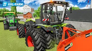 LS22 XXL Farm 42 Abgeschleppt Traktor mit dem XERION aus dem Silo ziehen  FARMING SIMULATOR 22 [upl. by Ahsiemac]