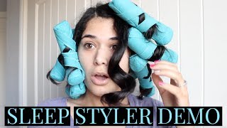 SLEEP STYLER DEMO  Heatless Overnight Curls [upl. by Asit]