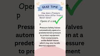 Pressure Safety Valve vs Relief Valve  Engineering Quiz chemicalengineering [upl. by Idaf]