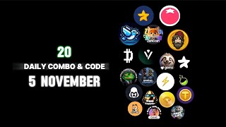 5 November All Airdrops Combo amp Codes airdropmining telegrambot telegrammining telegram [upl. by Larrad]