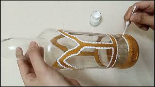 DIY Bottle Art  Easy Bottle Art  Simple Glass Bottle Painting Idea [upl. by Bozovich]