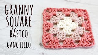 CÓMO TEJER GRANNY SQUARE BÁSICO FÁCIL  Ganchillo  Crochet  Lanas y Ovillos [upl. by Raine]