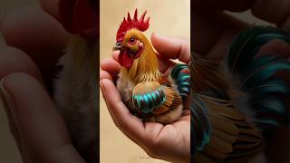 Adorable rooster in hand amp other animals kid For you viral tending adorable toocute ai aibirds [upl. by Anitreb462]