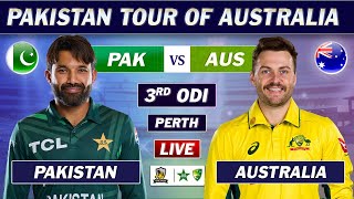 PAKISTAN vs AUSTRALIA 3rd ODI Match LIVE COMMENTARY  PAK vs AUS ODI MATCH LIVE  PAK 40 OVERS [upl. by Anerys]