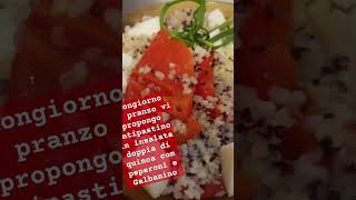 Buongiorno Per pranzo vi propongo antipastino in insalata doppia di quinoa con peperoni e Galbanino [upl. by Michigan]