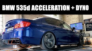 BMW 535d F10 CHIP STAGE 1 ACCELERATION amp DYNO TEST [upl. by Enined]