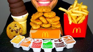 MCDONALDS CHICKEN NUGGETS ICE CREAM CONE DIPPED CHOCOLATE CRISPY FRENCH FRIES BIG BITES ASMR MUKBAN [upl. by Sitruc906]