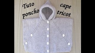 TUTO PONCHO CAPE TRICOT TOUTES TAILLES poncho cape knitting PONCHO DOS AGUJAS [upl. by Rekyr]