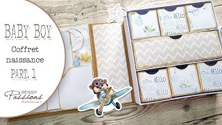 Tuto Coffret Naissance et son trifold BABY BOY Part 1👶 [upl. by Fulks]