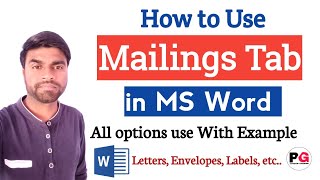 How to use Mailing Tab in MS Word  All option Explain Mailing Tab in Hindi  MS Word Mailings Tab [upl. by Nolaf]