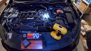 Installing KampN Air Filter  2018 Honda Civic Hatchback Sport [upl. by Inohs]