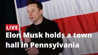 Live Elon Musk holds a town hall event in Pittsburgh Pennsylvania [upl. by Avehstab]