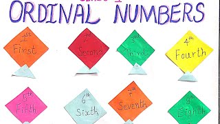 Ordinal Numbers Maths Project Work [upl. by Lorenzo]